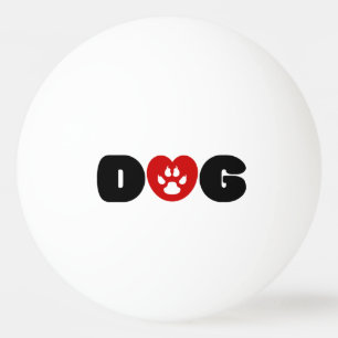 Dog Love Heart Ping Pong Ball