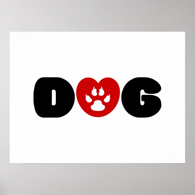 Dog Love Heart Poster (Front)