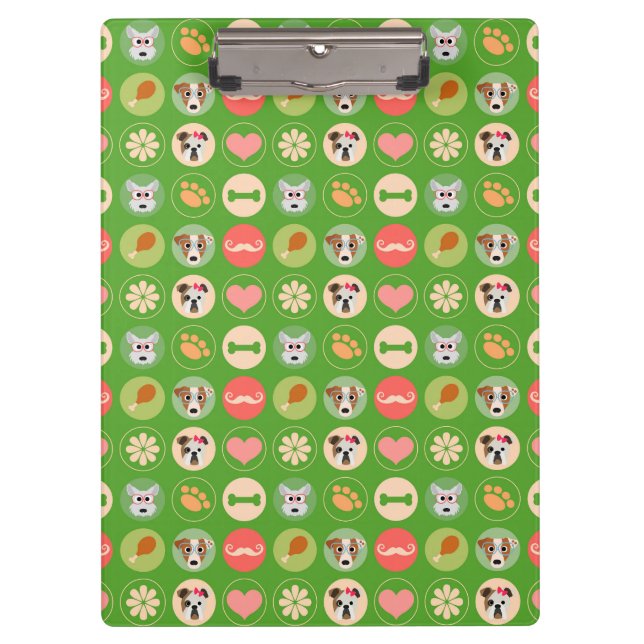 Dog Love on Green Clipboard (Front)