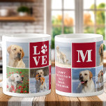 Dog LOVE Photo Collage Custom 7 Valentine's Day  Coffee Mug<br><div class="desc">Introducing our modern and stylish Love Paw Print mug, the perfect Valentine's Day gift for any dog lover! This chic mug features a modern custom photo collage and the personalized valentines day message to show off your love for your furry friend. As a dog mom or dad, there's nothing better...</div>