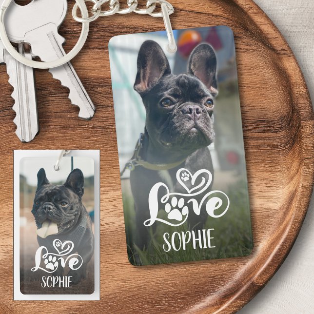 Dog Love Photo Personalized Keychain (Creator Uploaded)