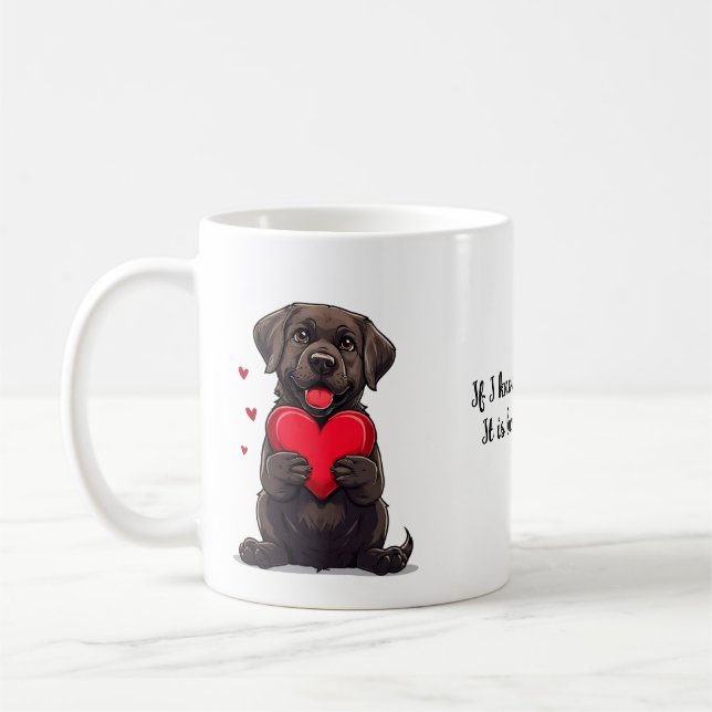 🐶 Dog Love Quote Romantic Gift Idea Coffee Mug (Left)