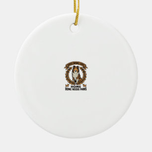 Dog Love Shirt Vintage Engraving Laurel Design_1 Ceramic Ornament