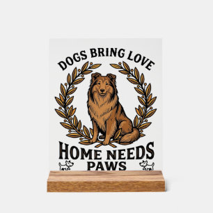 Dog Love Shirt Vintage Engraving Laurel Design (2) Acrylic Sign