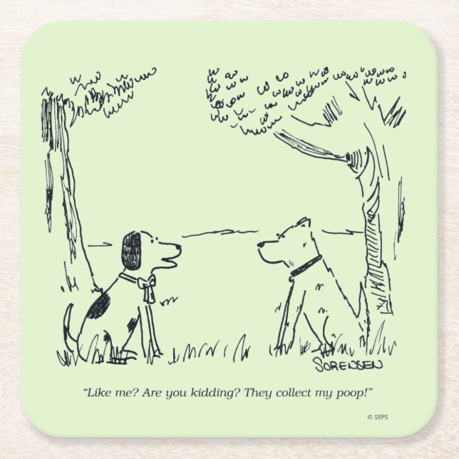 Dog Love Square Paper Coaster (Front)