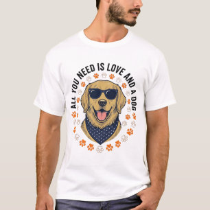 Dog Love Vintage Retriever Paw Print Shirt Design