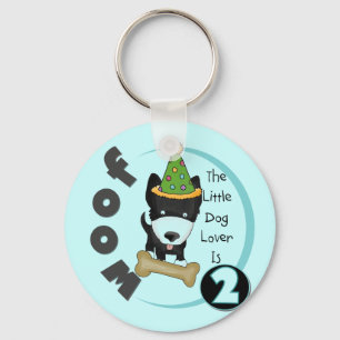Dog Lover 2nd Birthday Tshirts and Gifts Keychain