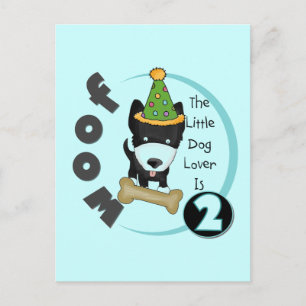 Dog Lover 2nd Birthday Tshirts and Gifts Postcard