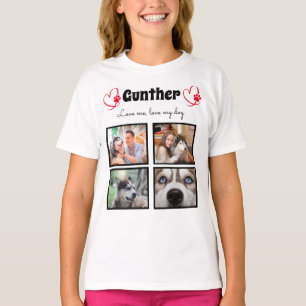 Dog lover 4 photo customized collage tshirt girls