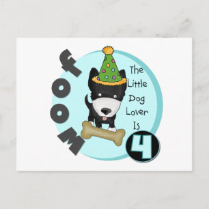 Dog Lover 4th Birthday T-shirts and Gifts Postcard