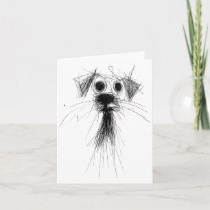 Dog Lover Abstract Scribble Art Cute Puppy Puppy Card