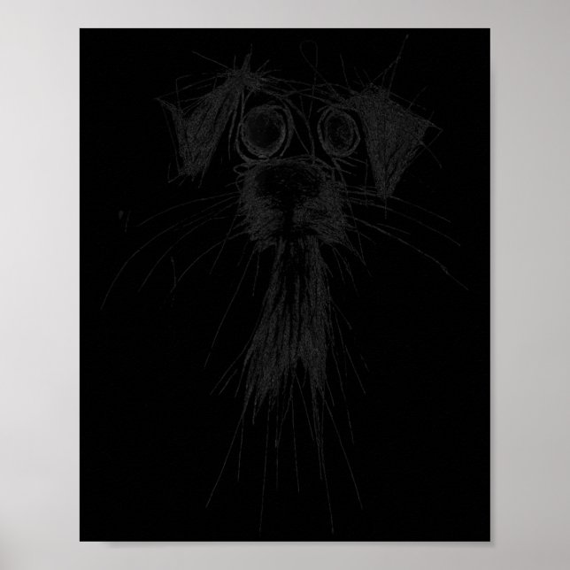 Dog Lover Abstract Scribble Art Cute Puppy Puppy  Poster (Front)