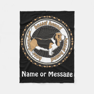 Dog Lover Basset Hound Custom Name / Message Fleece Blanket