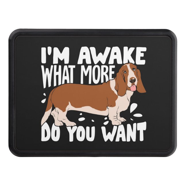 Dog Lover Basset Hound Dog Trailer Hitch Cover (Front)