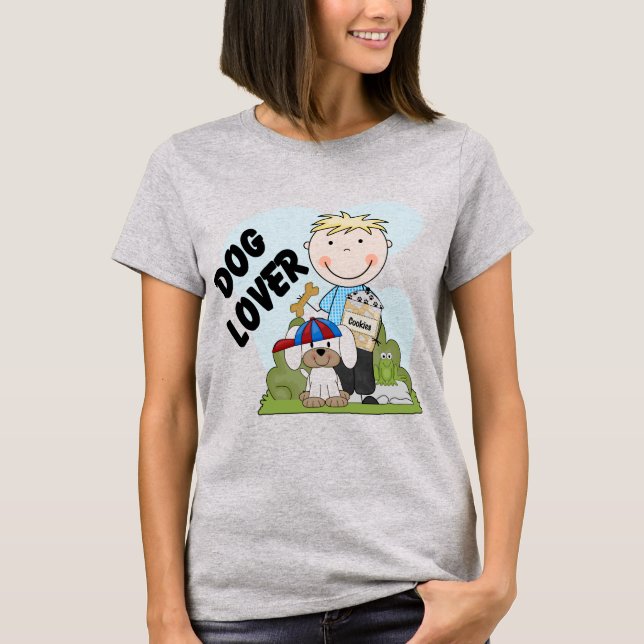 Dog Lover Blonde Boy T shirts and Gifts (Front)