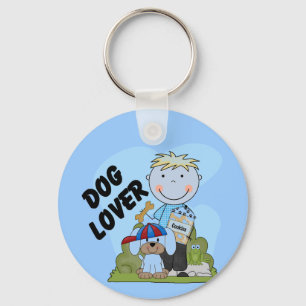 Dog Lover Blonde Boy T shirts and Gifts Keychain