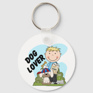 Dog Lover Blonde Boy T shirts and Gifts Keychain