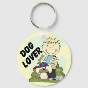 Dog Lover Blonde Boy T shirts and Gifts Keychain