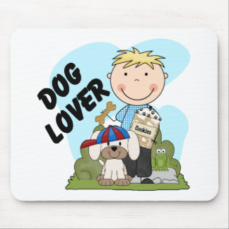 Dog Lover Blonde Boy T shirts and Gifts Mouse Pad