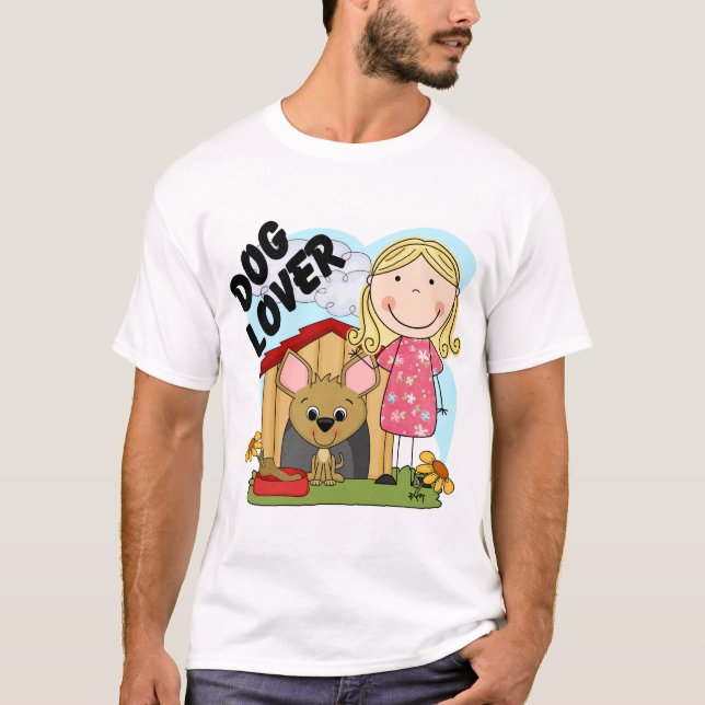Dog Lover Blonde Girl T-shirts and Gifts (Front)