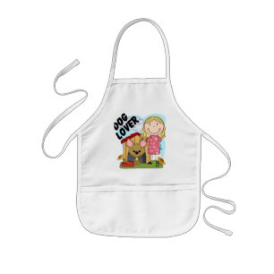 Dog Lover Blonde Girl T-shirts and Gifts Kids Apron