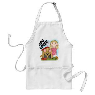 Dog Lover Blonde Girl T-shirts and Gifts Standard Apron