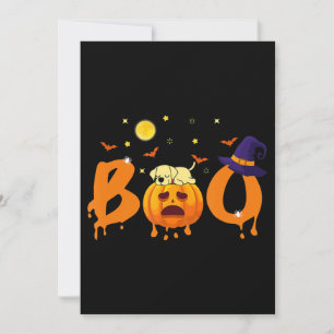 Dog Lover Boo Halloween Labrador Sleep On Pumpkin Card
