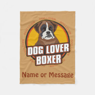 Dog Lover Boxer Blanket Custom Name / Message