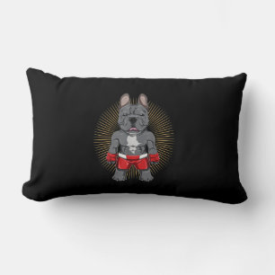 Dog Lover Brave French Bulldog Fighter Lumbar Pillow