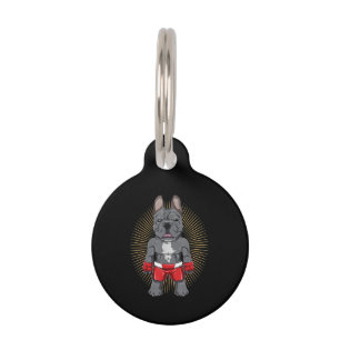 Dog Lover Brave French Bulldog Fighter Pet Tag