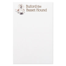dog lover Buford the basset hound stationery