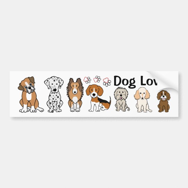 Dog Lover Bumper Sticker (Front)