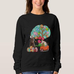 Dog Lover Bunny Chocolate Labrador Easter Day Sweatshirt