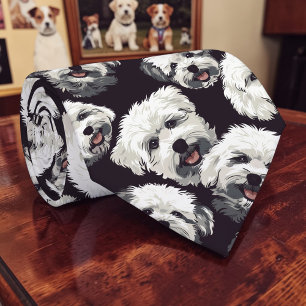 Dog Lover Canine Retro Custom Tie