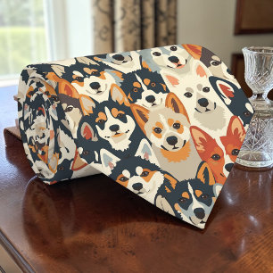 Dog Lover Canine Retro Custom Tie