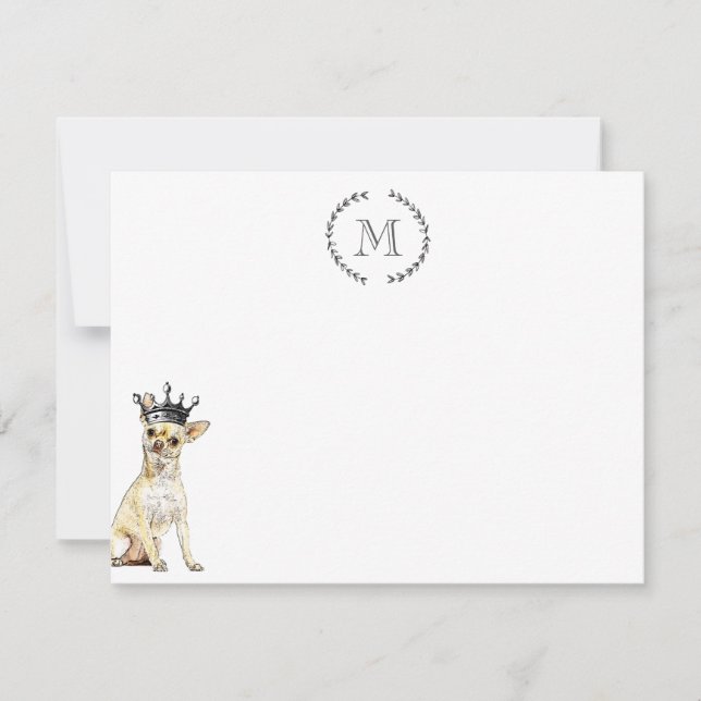 Dog Lover Chihuahua Personalized Royal Card (Front)