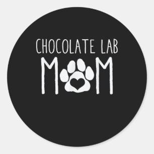 Dog Lover Chocolate Lab Mom Classic Round Sticker