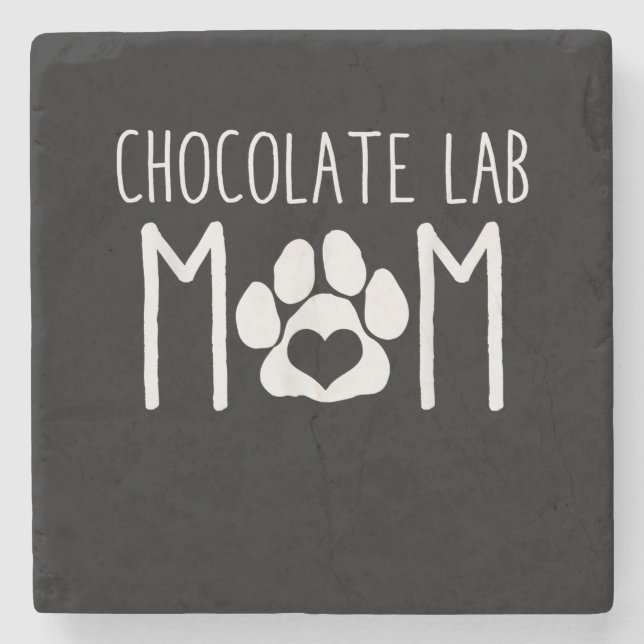 Dog Lover | Chocolate Lab Mom Stone Coaster (Front)