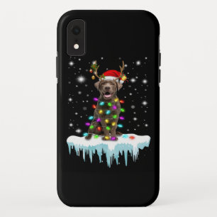 Dog Lover   Chocolate Labrador Christmas Light iPhone XR Case