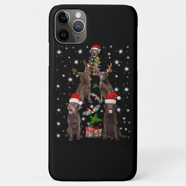 Dog Lover | Chocolate Labrador Christmas Tree Case-Mate iPhone Case (Back)