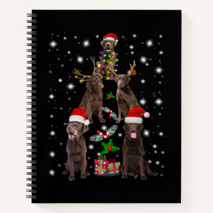 Dog Lover Chocolate Labrador Christmas Tree Notebook