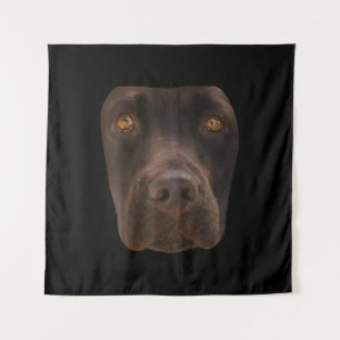 Dog Lover   Chocolate Labrador Dark Brown Dog Face Tapestry