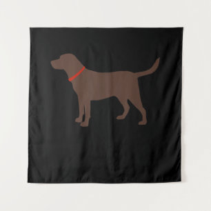 Dog Lover   Chocolate Labrador Dog Silhouette Tapestry