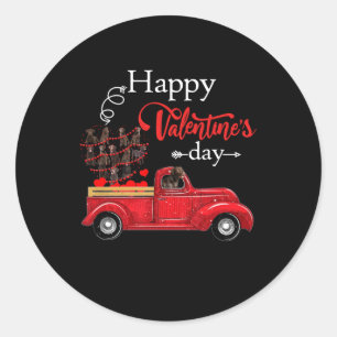Dog Lover Chocolate Labrador Happy Valentine Classic Round Sticker