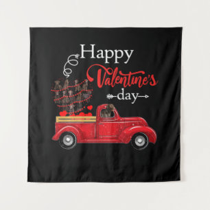 Dog Lover Chocolate Labrador Happy Valentine Tapestry