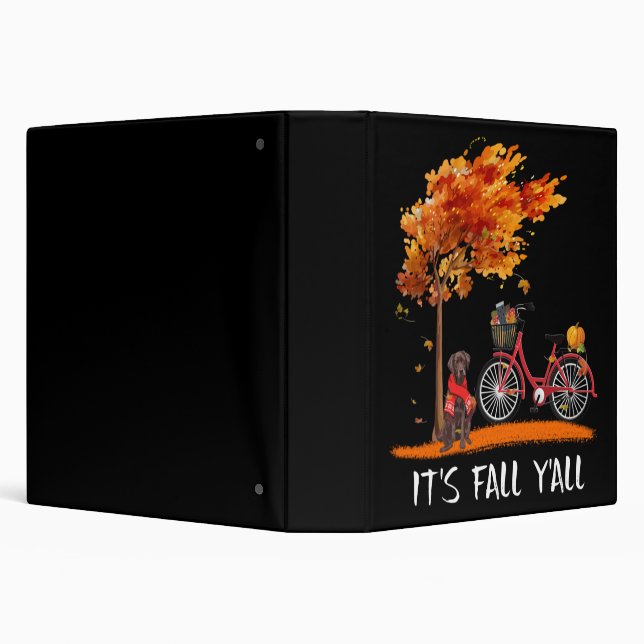 Dog Lover | Chocolate Labrador It's Fall Y'all Binder (Background)