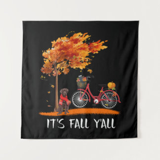 Dog Lover | Chocolate Labrador It's Fall Y'all Tapestry