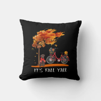 Dog Lover | Chocolate Labrador It's Fall Y'all Throw Pillow