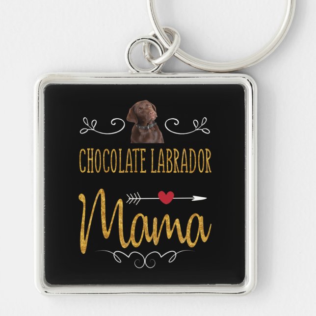 Dog Lover | Chocolate Labrador Mama Keychain (Front)
