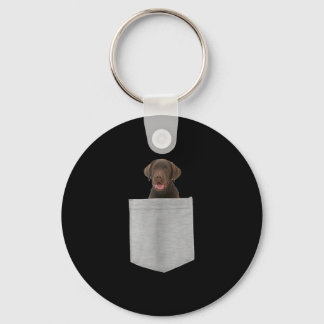 Dog Lover | Chocolate Labrador Puppy In Pocket Keychain